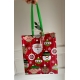Christmas Bag rouge et Flocons "le Pere Noel " Teinture 